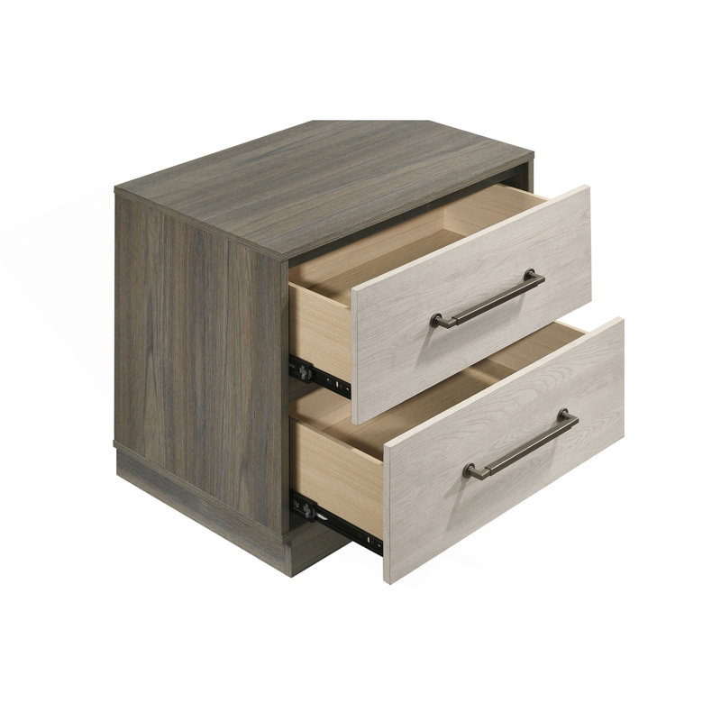 2-Drawer Nightstand With Floating Base Design