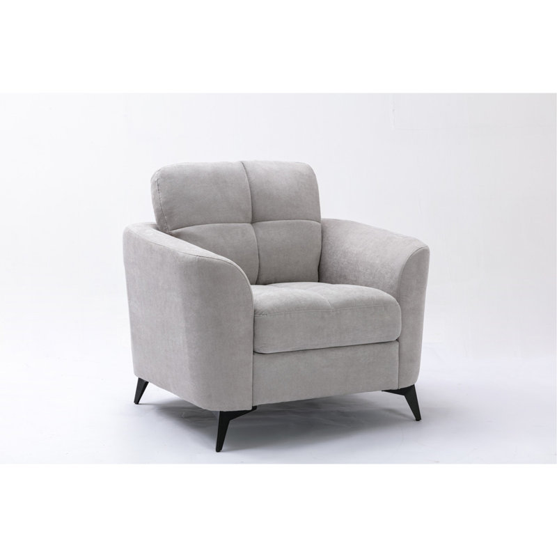 Chaise en tissu 39 po, Gris clair