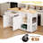 81.5'' Kitchen Island With Extendable Dining Table For 4-6 Person,kitchen Island With Storage 2 Drawers 2 Side Open Shelves,two-tone Table With Double-sized Storage-1927466151