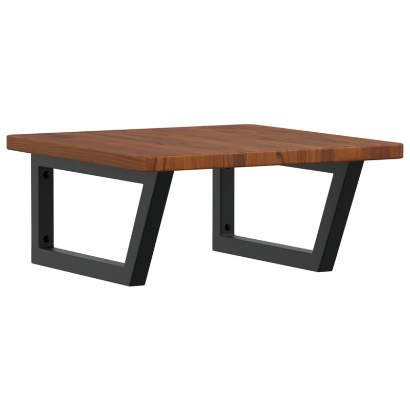 Arielmarie 50cm Solid Wood Bathroom Vanity Top, Dark Oak/Black