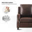 Fauteuil inclinable classique en similicuir de 31,1 po de largeur avec garniture cloutée-1499577441