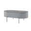 Table basse grise ultrabrillante et chrome