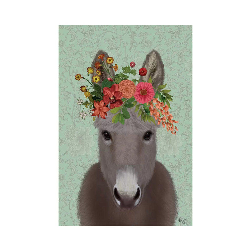 Donkey Bohemian 4 by Fab Funky - Wrapped Canvas Gallery-Wrapped Canvas Giclée, 30.48 cm H x 45.72 cm W