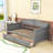 Twin Wood Daybed with Sturdy Frame and Dual Storage Drawers-1705123824