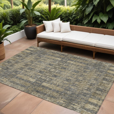 Tapis intérieur / extérieur marocain beige taupe et beige 9 pi x 12 pi