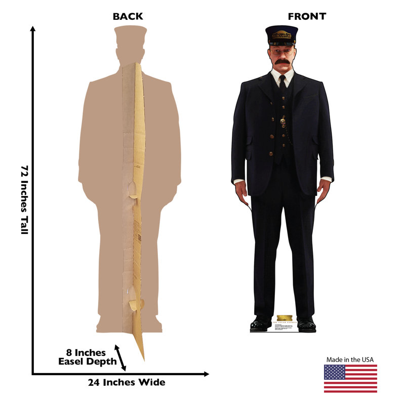 72'' Life-Size Polar Express Conductor Cardboard Stand-Up