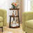 1 Pcs 3-tier Round Side Table With Metal Frame & Adjustable Foot Pads Nightstand-1982751736