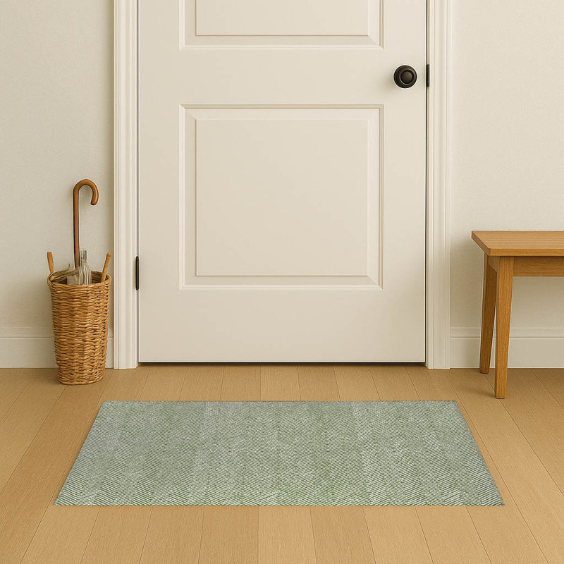Chevron Groove Indoor Doormat, L 48 po x L 72 po, Olive Green
