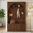 Arched Hall Tree with Adjustable Shelves and 3 Cabinets and 4 Golden Hooks-129411479