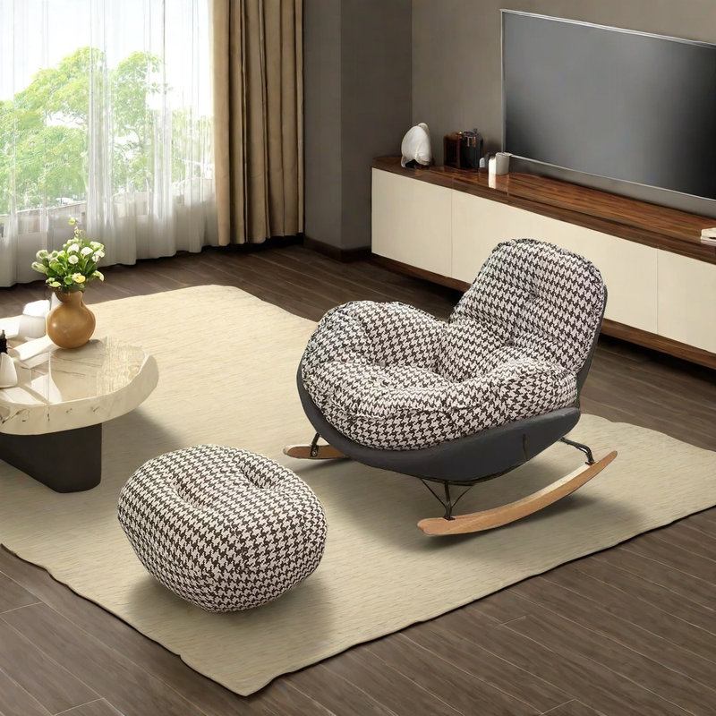 Chaise berçante confortable et exquise, Gris foncé