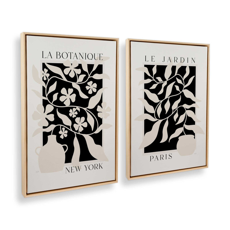 Bold Botaniques, Set of 2 Prints, Framed Canvas, American Maple, 48" x 32"