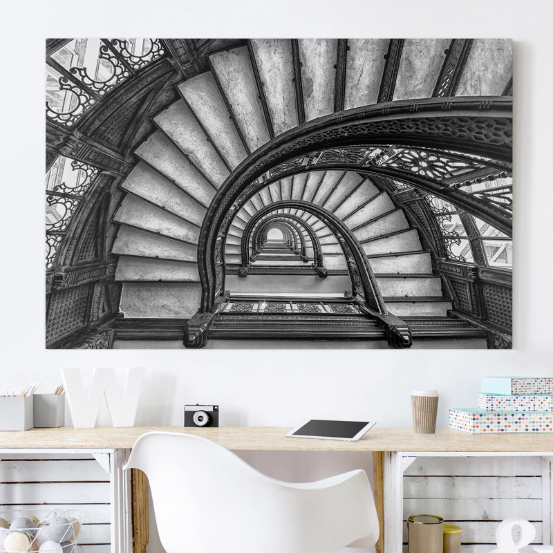 Chicago Staircase - Wrapped Canvas Print, 31cm H x 46cm W, Canvas