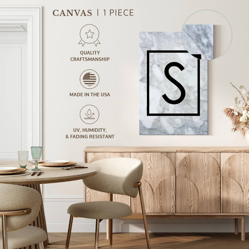 Marbre lettre S, H 24 po x l 16 po