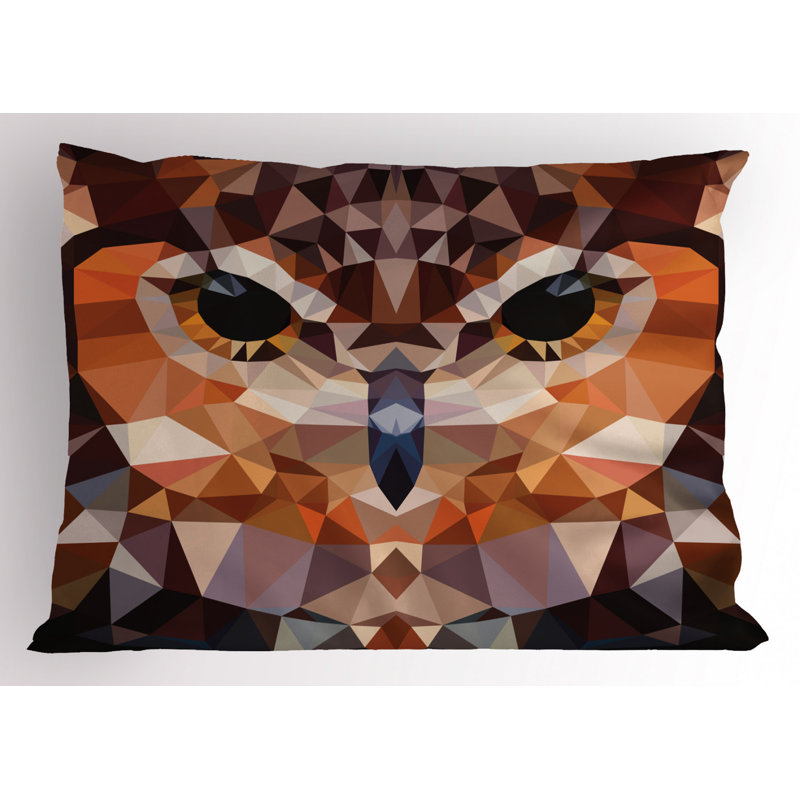 Black/Brown/Orange Polyester Microfiber Piece Sham, Twin