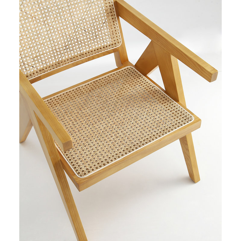 Shakespeare Accent Chair In Black And Natural Cane - Set Of 2, Natural 