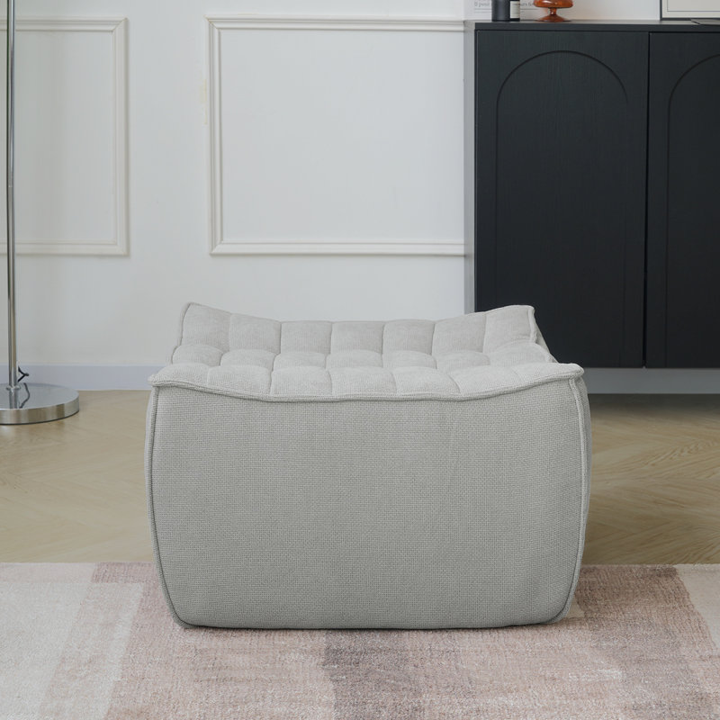 Repose-pieds modulaire chenille confortable à 1 place gris clair chenille