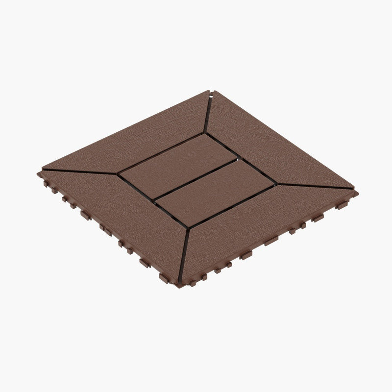 44 Pcs Brown 12 Inch Interlocking Deck Tiles Easy Install Indoor Outdoor Balcony Backyard Poolside Flooring