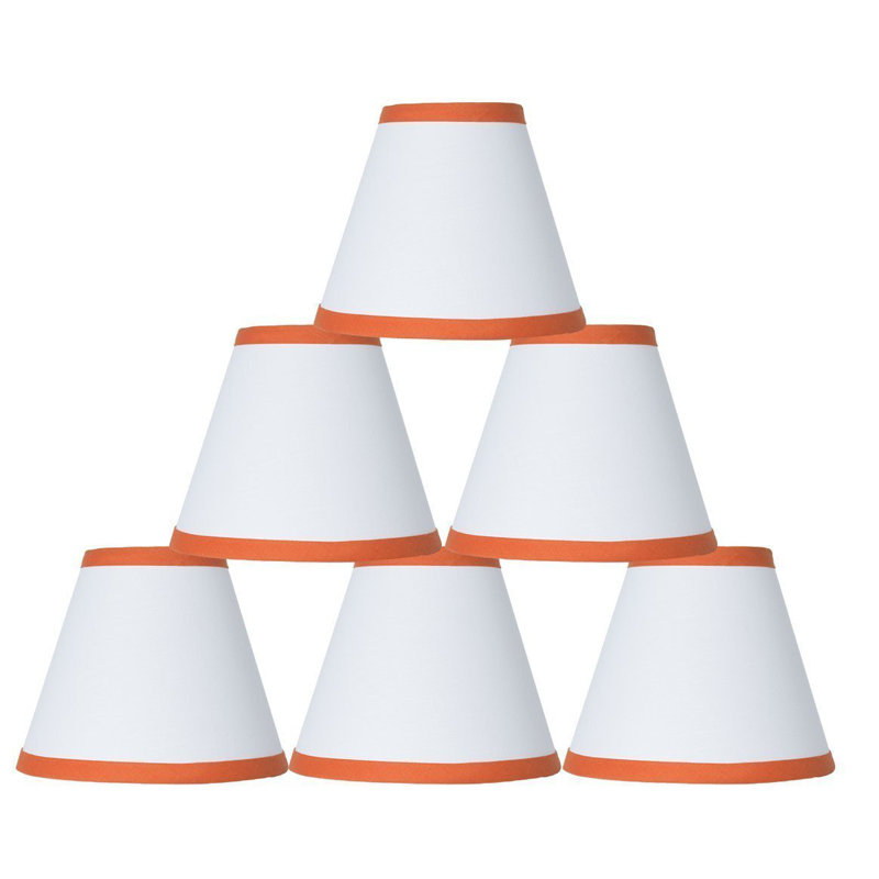 5'' H Cotton Empire Lamp Shade, Orange Trim