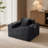 43" Boneless Bean Bag Chair Faux Fur Upholstered Single Sofa With Pillows&Cup Holders&Side Pocket-1578607001