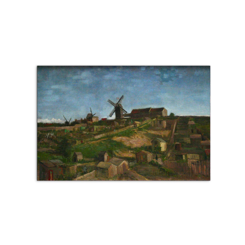 The hill of Monmartre by Van Gogh Vincent 53×80 cm MetalArt Materic Aluminum Satin Effect, Frameless Panel, Lightweight Ready to Hang