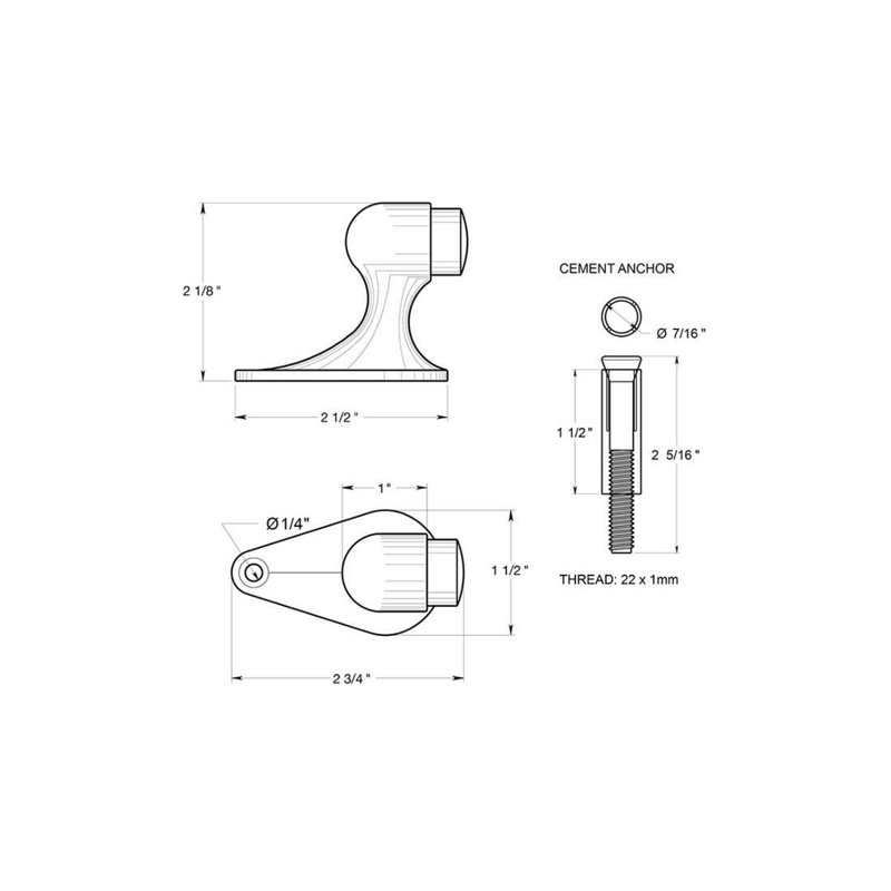 Door Stop, Brushed Nickel