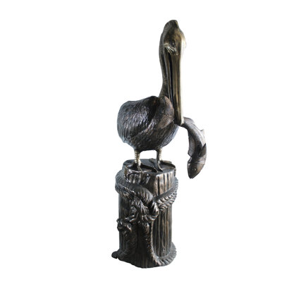 Statue de pélican géant en aluminium avec poisson - Nifao