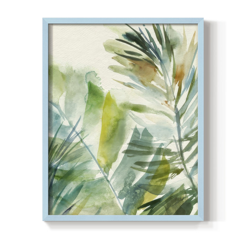«Paradise Memory I», reproduction encadrée - bois massif, H 30 po x l 24 po, Bleu