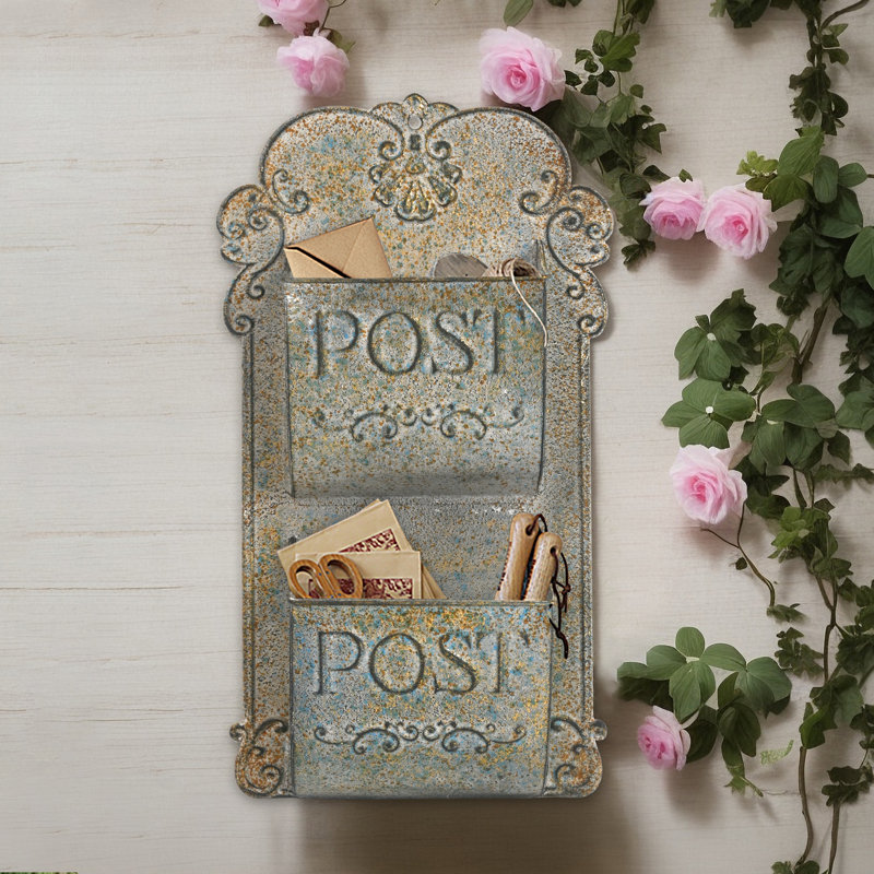 Vintage Metal Wall Planter for Outdoor/Indoor Plants,Planter for Faux Flowers Plants Dispaly,Wall Storage Organizer for Letters Post Card