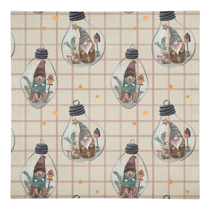Dreavyn Cotton Twill No Pattern Square Napkin, Cream/Red