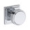 Vashon Half Dummy Knob with Stepped Square Rose in Lifetime (PVD) Satin Brass