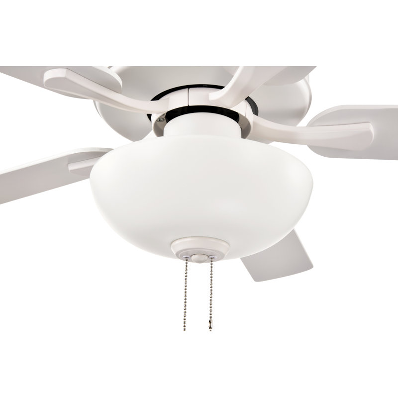Ventilateur de plafond 52 po Amantha, Blanc avec pales en bois blanc / antique