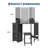 GarveeHome Corner Makeup Vanity Desk with LED Lighted Mirror – Charging Station, Storage Cabinet, Hanging Storage Bag, Stool – Black Wooden Dressing Table for Bedroom, Black, LED Light Mirror-1174893786