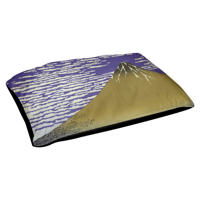 Coussin pour chien d'intérieur / extérieur Burkart, Petit (l 29,5 po x P 19,5 po x H 9,5 po), Bleu/jaune
