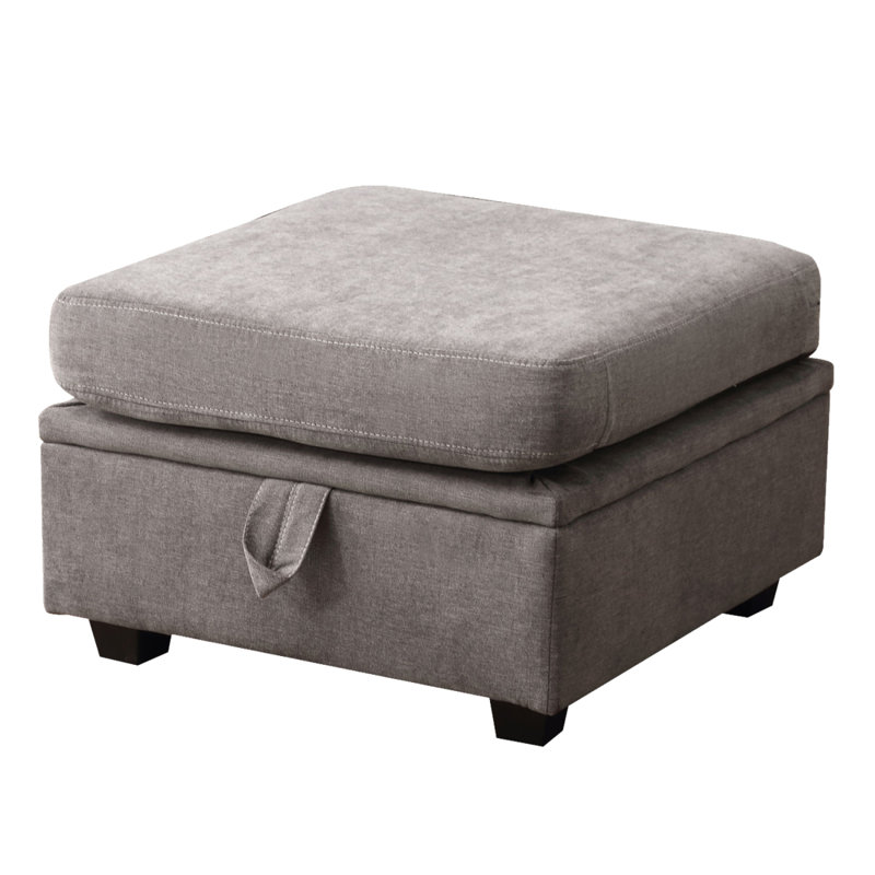 Repose-pieds rembourré avec repose-pieds et repose-pieds, Gris