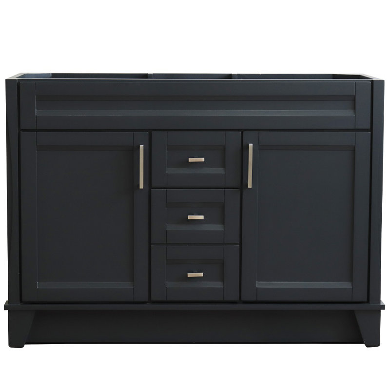 Base de meuble-lavabo double 48 po seulement, Gris foncé