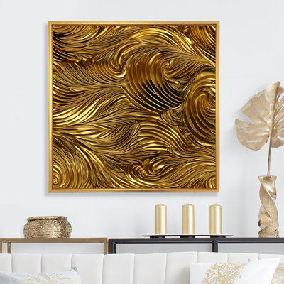 Golden Feathers Serenity III - Plumes, art mural