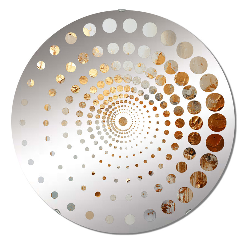 Golden Gleam II - Miroir mural spiralé, 23,6 po x 23,6 po