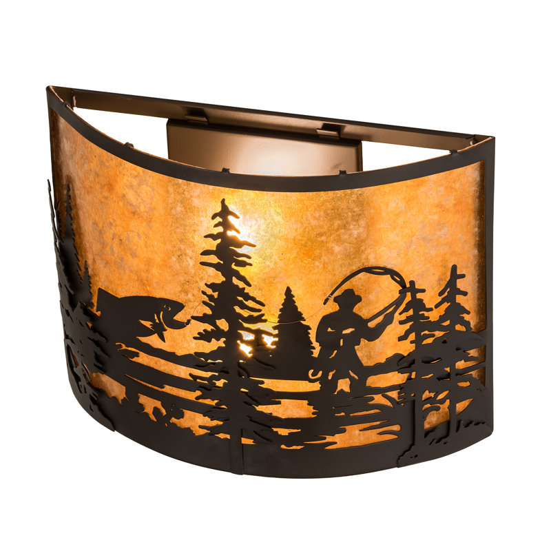 Fly Fishing Creek 2-Light Flush Mount, Amber, 2