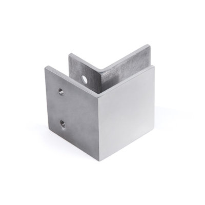 FHC CMFW10 Clamp for Mall Fronts Wall Mount Square for 3/8" to 1/2" Glass - Polished Stainless