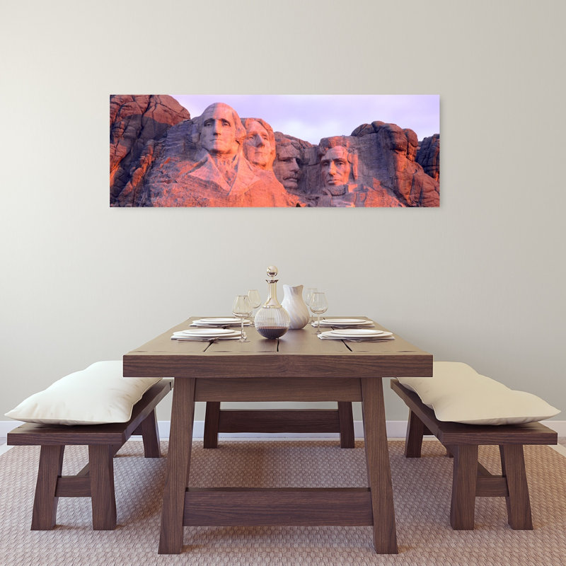 Mont Rushmore, Dakota du Sud, États-Unis, art contemporain, art mural, H 16 po x l 48 po