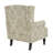 Duward Damask White Floral Upholstered Wingback Accent Chair with Nailhead Trim-2112725038