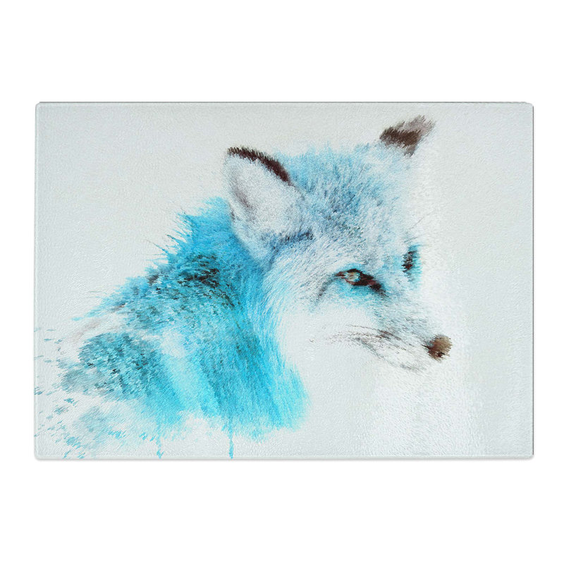 Tempered Glass a Fox Chopping Board, 28.5 cm W x 20 cm L