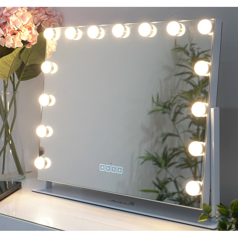 Miroir de maquillage / rasage lumineux, Blanc