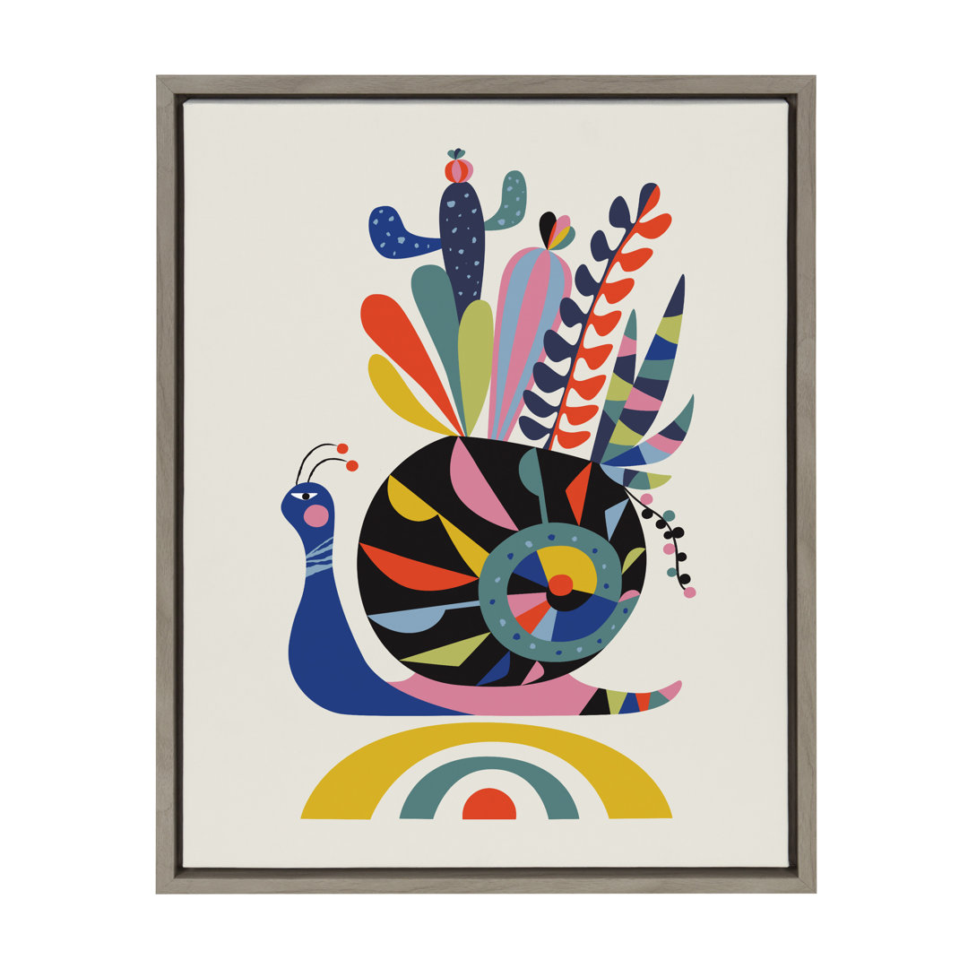 Snail by Rachel Lee 3 Birdies Studio Framed Canvas Wall Art Print Corrigan Studio® 
