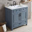 Meuble-lavabo rétro avec lavabo en céramique, portes à fermeture en douceur, tiroir et rangement dissimulé