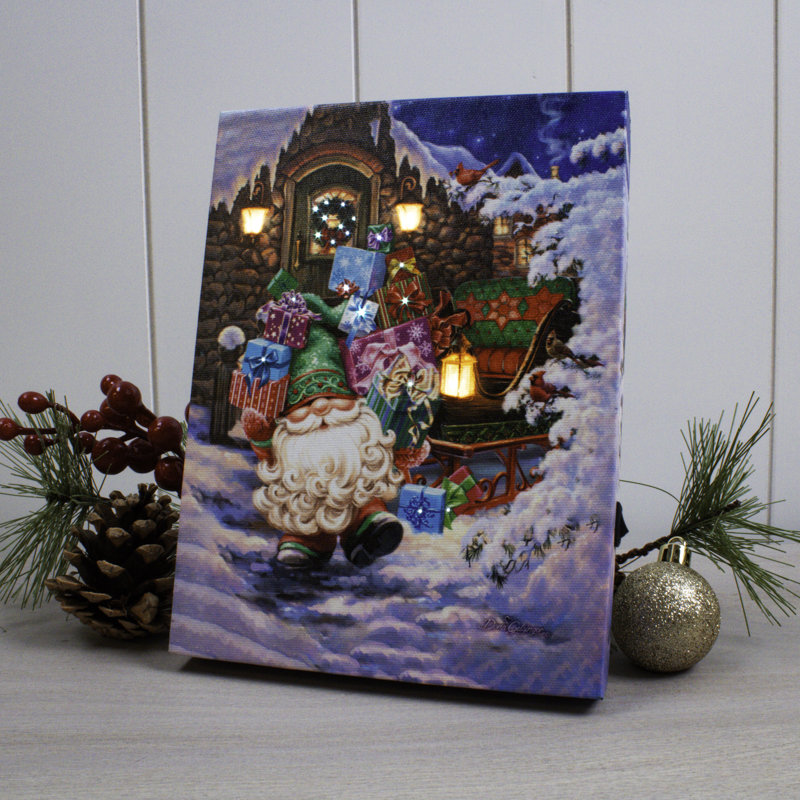 Toile à dos de chevalet 8 x 6 Kris Kringle Gnome