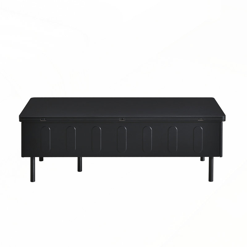 Table basse à plateau relevable avec 2 tiroirs et rangement caché pour le salon, Noir