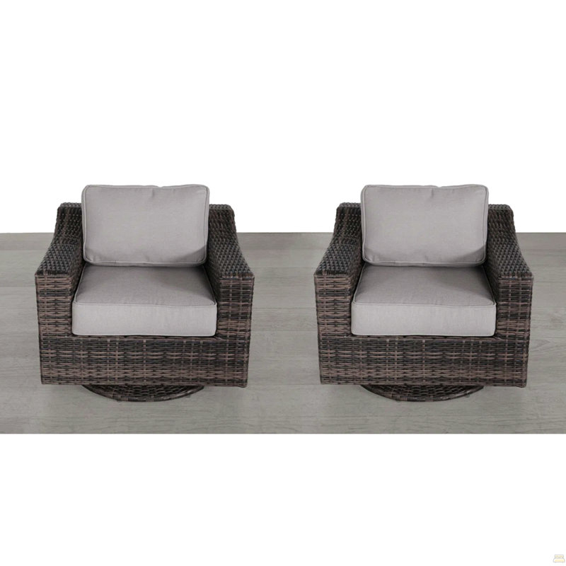 Chaise d'extérieur pivotante avec coussins