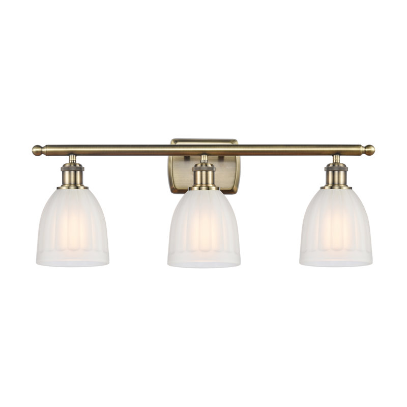 3 - Light Dimmable Vanity Light, White, Incandescent