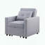 Fauteuil-lit convertible Zaira - Lin gris clair - Poche latérale